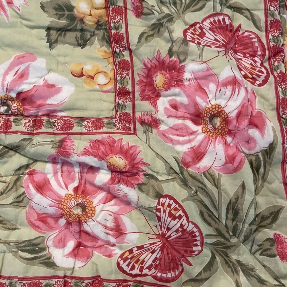 April Cornell QUEEN Size Quilt + 2 EURO Shams Pillow Cover Bedding Primavera New